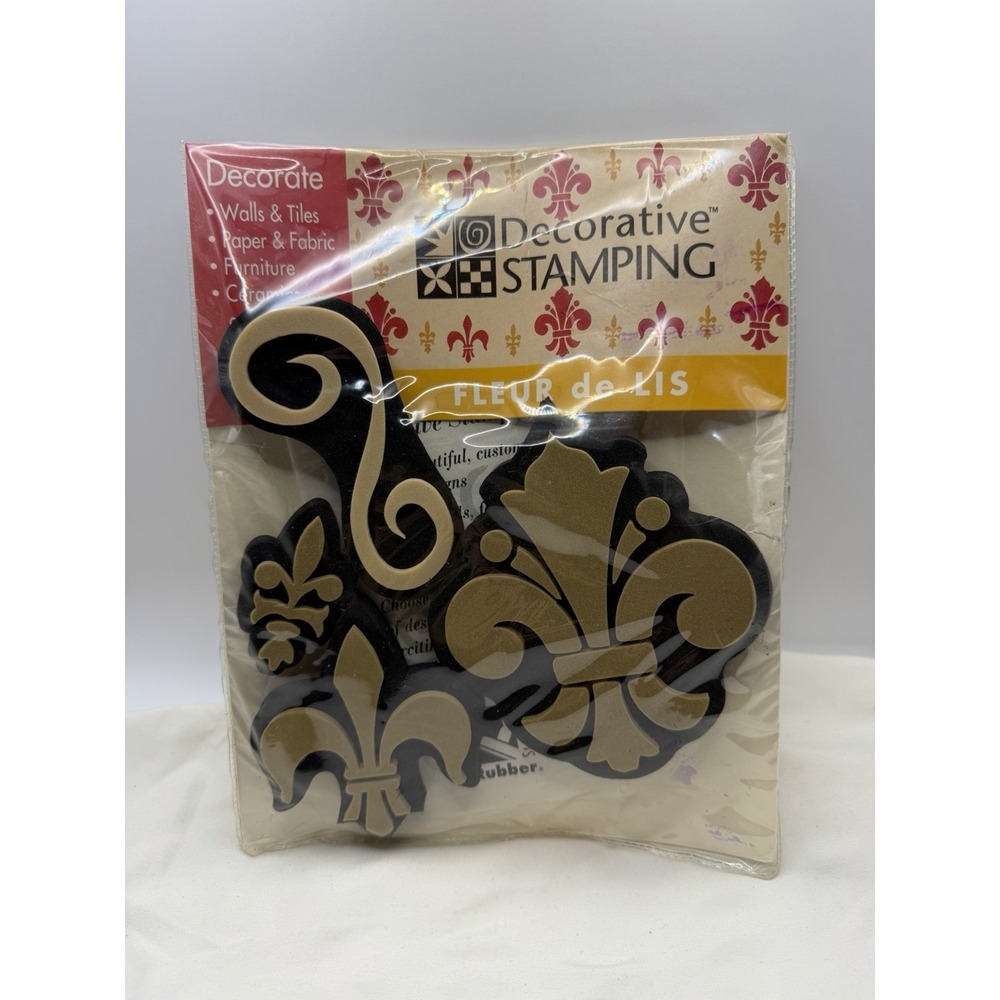 Rubber Stampede Decorative Stamping Fleur de Lis Foam Stamp 4 Pc Set